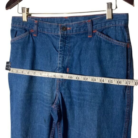 1970s Faded Glory by Appendagez Wide Leg Blue Jeans 100% Cotton Denim Jr Size 34 - Picture 15 of 16